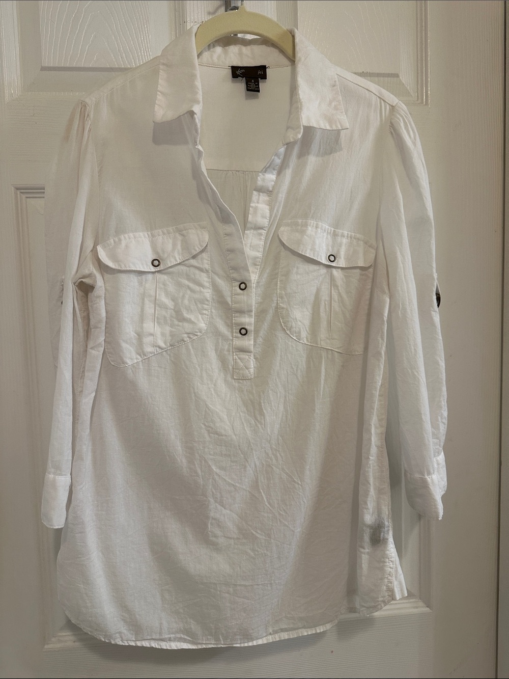 Anthropology Fei Classic White Women's Popover Tunic